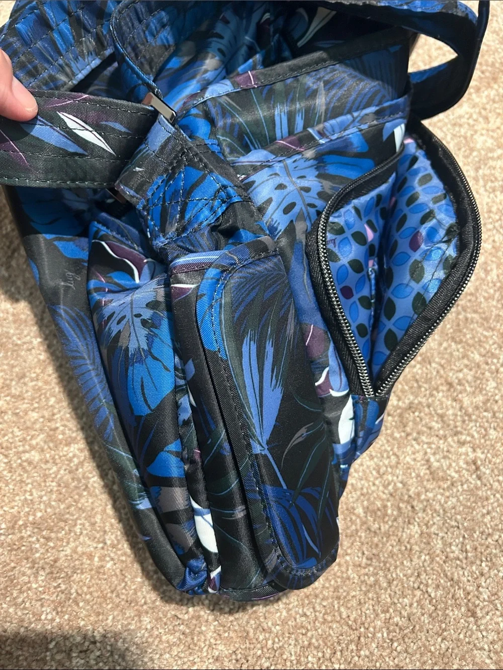 Lug Blue Tropical Print Crossbody Bag and Matching Wallet